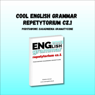 Okładka e-booka Cool English Grammar – Repetytorium cz. 1. Podstawowe zagadnienia gramatyczne. Biała okładka z dużym tytułem ENGlish Grammar.