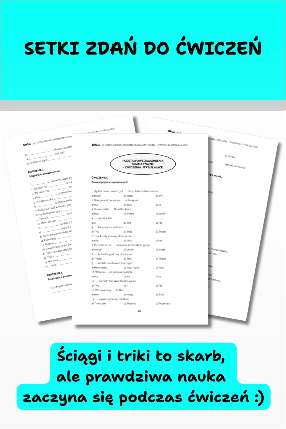 Cool English Grammar Repetytorium cz.1 - setki zdań do ćwiczeń