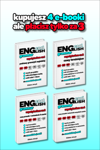 Okładki pakietu Cool English Grammar Repetytorium cz.1-cz.4
