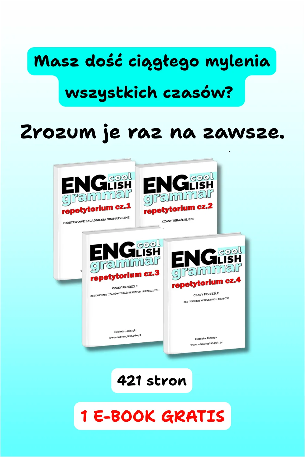 Wszystkie czasy angielskie + podstawy gramatyki - Repetytorium cz. 1–4