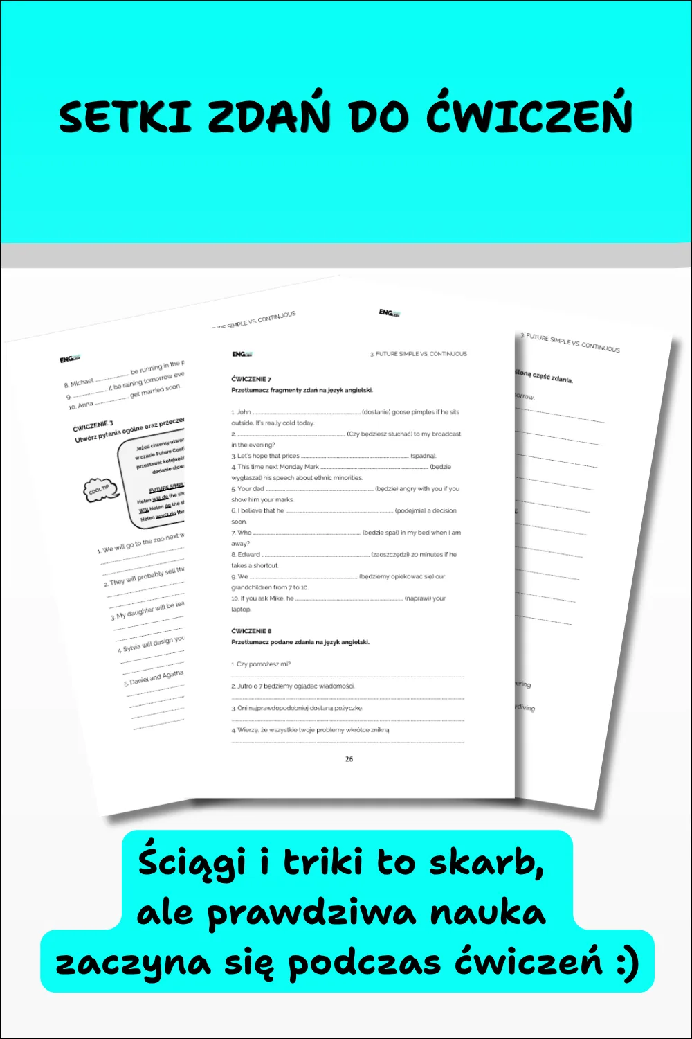 Cool English Grammar – Repetytorium cz. 4. Setki zdań do ćwiczeń utrwalających gramatykę angielską.