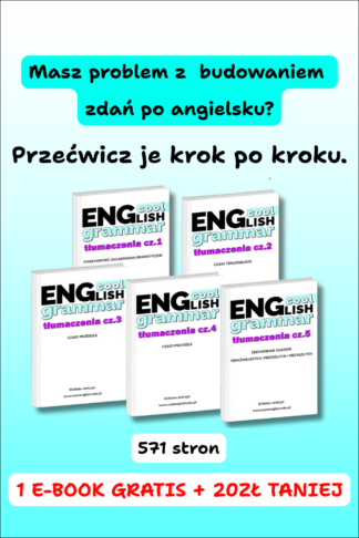 Pakiet tłumaczeń zdań po angielsku Cool English Grammar do samodzielnej nauki budowania poprawnych zdań.