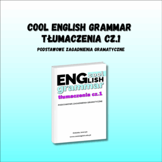 Okładka e-booka Cool English Grammar – Tłumaczenia cz.1. Podstawowe zagadnienia gramatyczne. Biała okładka z tytułem ENGlish Grammar.