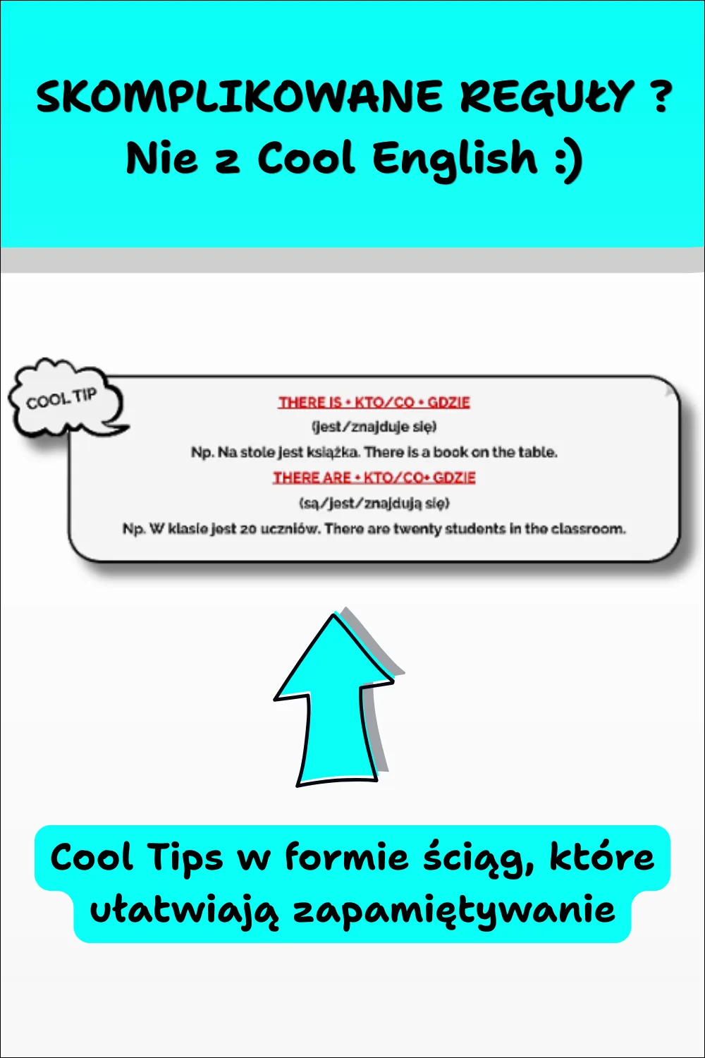 Cool English Grammar – Tłumaczenia cz. 1. Cool Tips ułatwiające zapamiętywanie zasad gramatyki angielskiej w formie prostych schematów i ściąg.