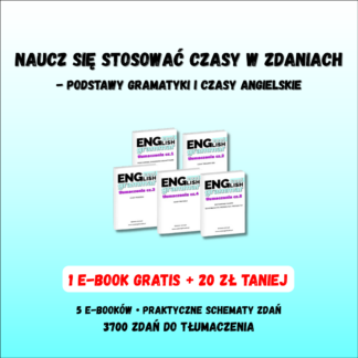Tłumaczenia zdań – podstawy gramatyki i czasy angielskie, 5 e-booków PDF