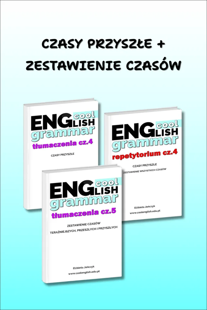 Okładki e-booków Cool English Grammar Repetytorium cz. 4 i Tłumaczenia cz.4 i 5 – wszystkie czasy