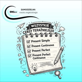 grafika informująca o zestawieniu wszystkich czasów teraźniejszych - samodzielna nauka angielskiego