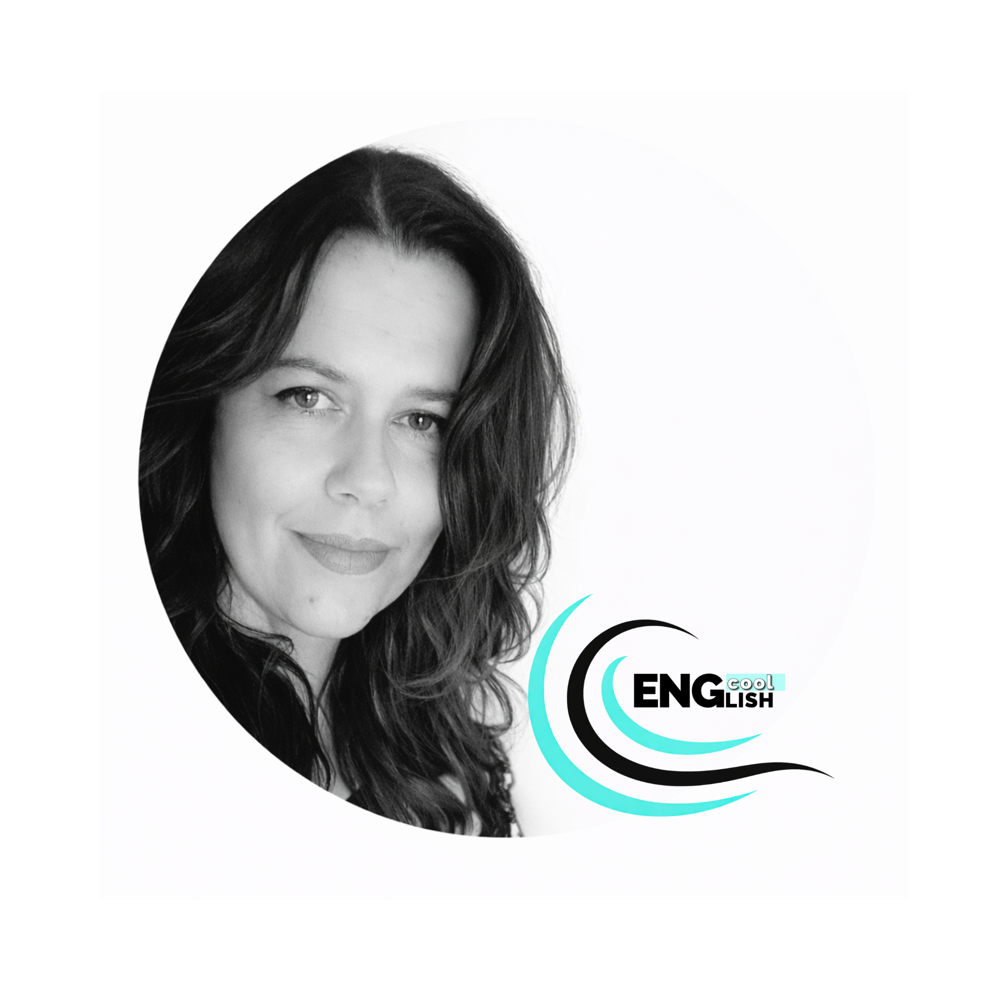 obrazek prezentujący Elżbietę Jończyk i logo strony do samodzielnej nauki angielskiego coolenglishedu
