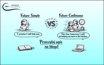 porównanie czasów Future Simple i Future Continuous wpis na blogu