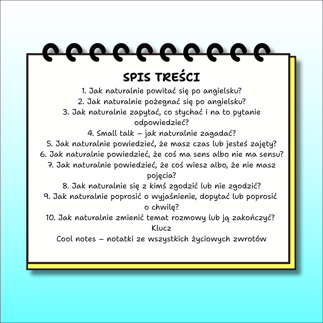 spis treści ebooka Cool English Tak powie native #1.