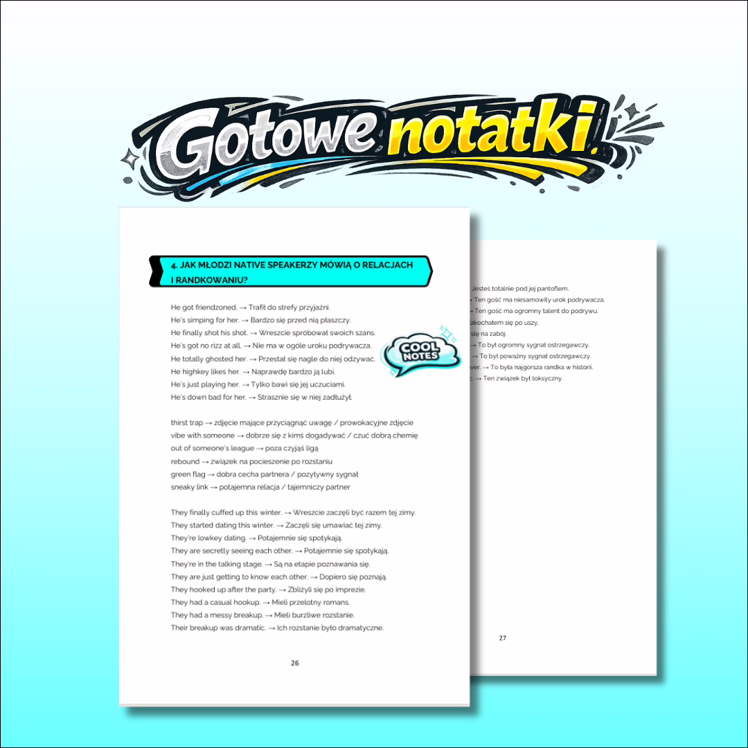 Cool English Tak powie native #4 gotowe notatki