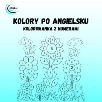 Kolory po angielsku dla dzieci – kolorowanka z numerami – darmowy PDF