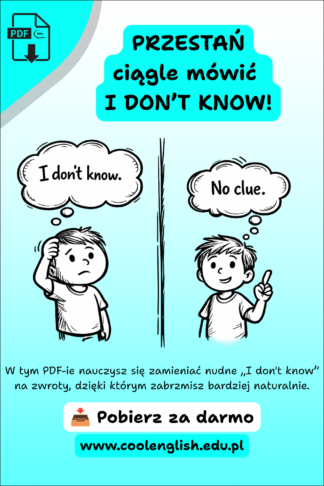 Chłopiec mówiący „I don’t know” i „No clue” – naturalne zamienniki I don’t know po angielsku