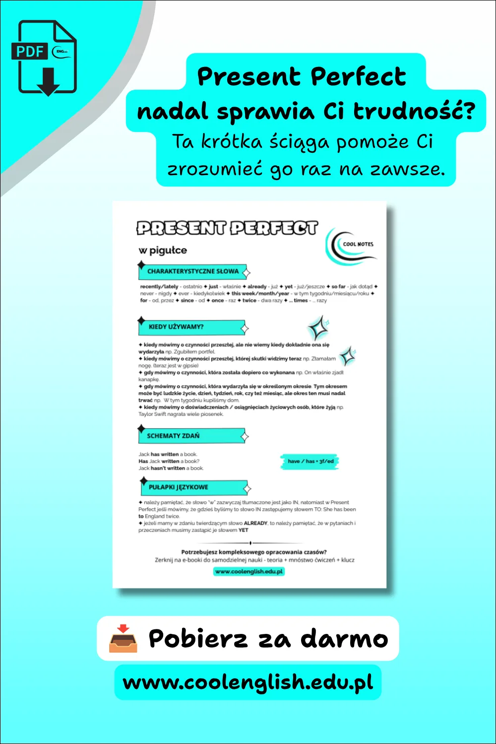 Present Perfect w pigułce - darmowy PDF.
