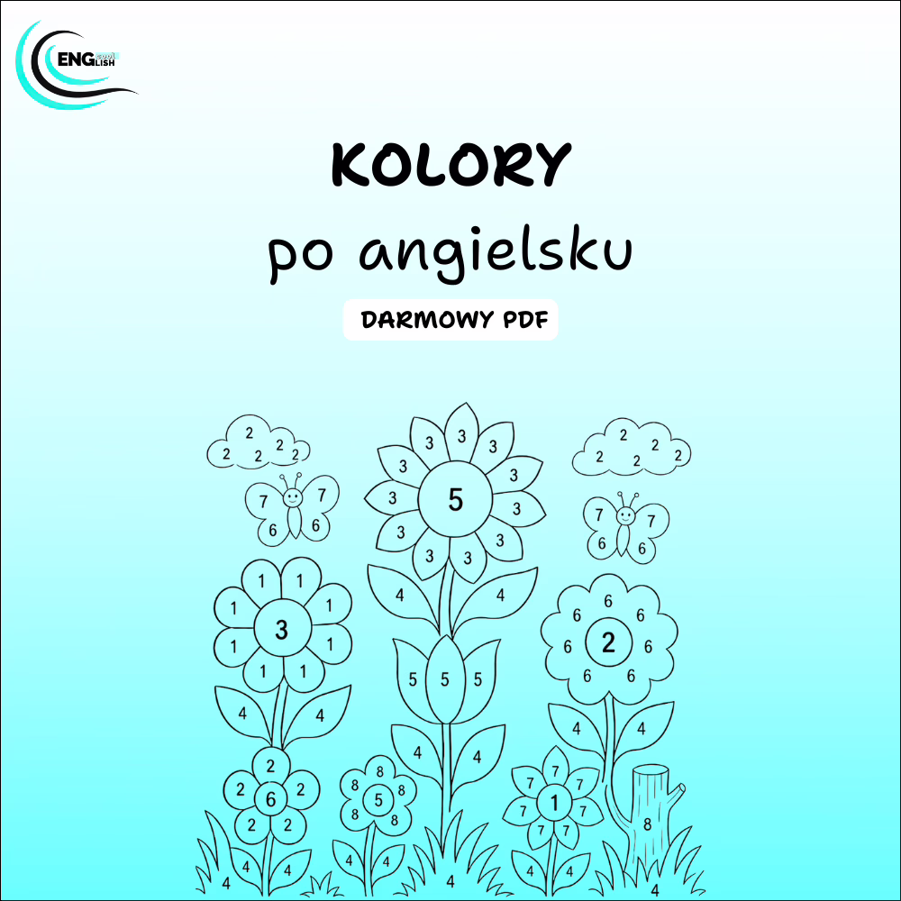 Kolory po angielsku PDF – darmowa karta pracy do nauki kolorów dla dzieci