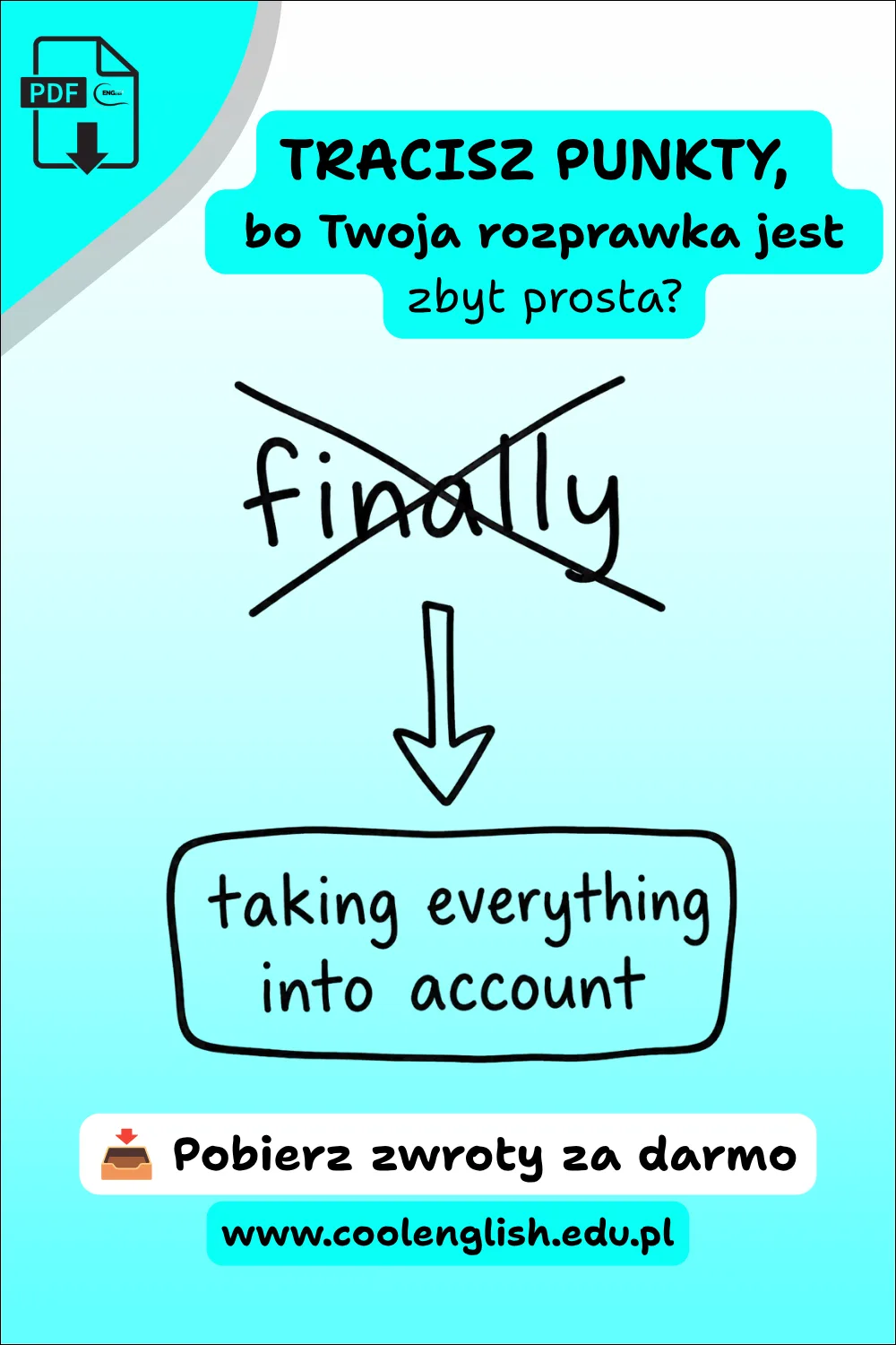 Zwroty do rozprawki za i przeciw po angielsku - Darmowy PDF