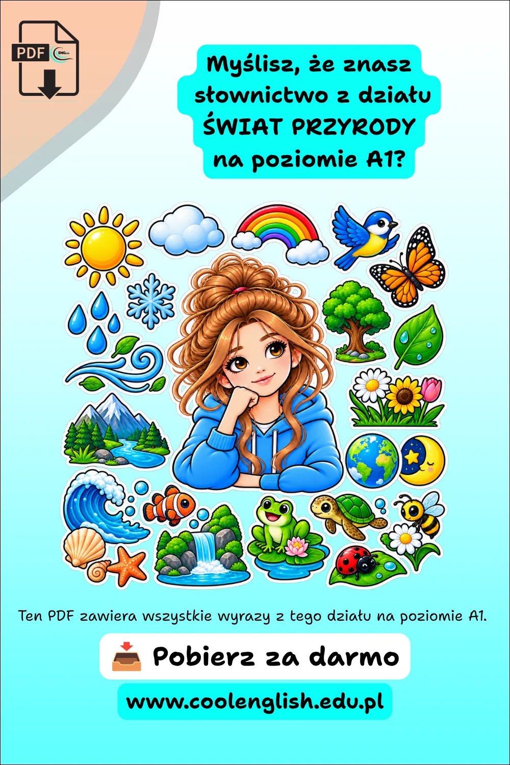 Najważniejsze słownictwo na poziomie A1 - dział ŚWIAT PRZYRODY - Darmowy PDF