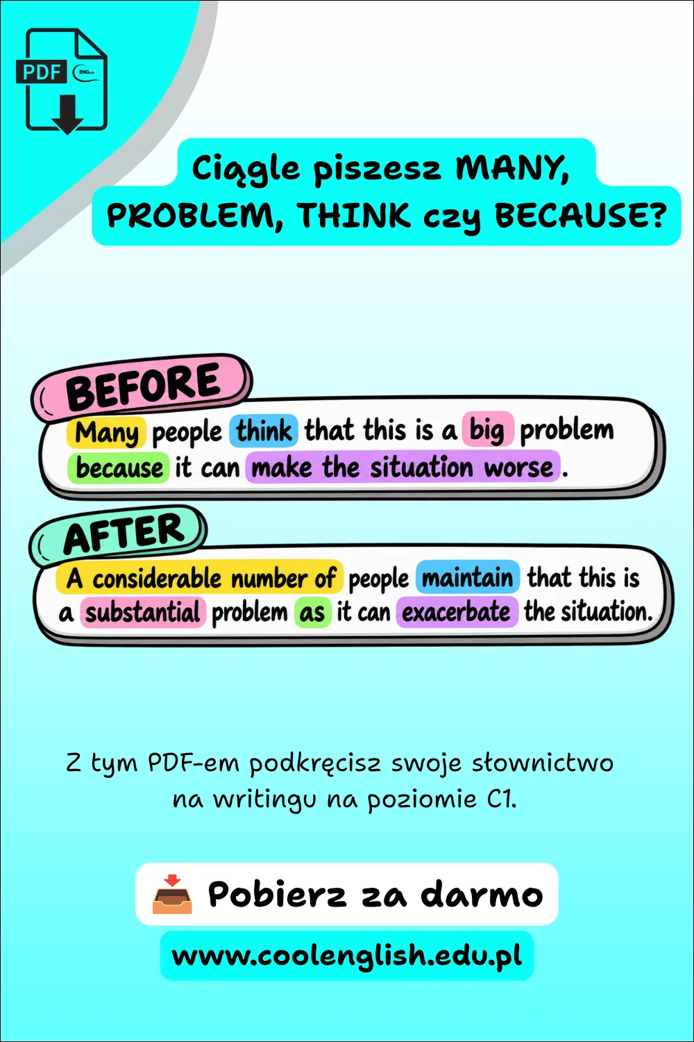 Writing C1 – podkręć swoje słownictwo | darmowy PDF