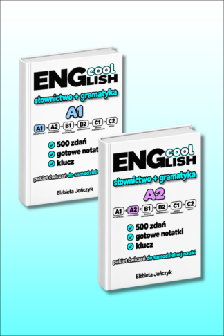 Okładki ebooków Cool English słownictwo + gramatyka zestaw A1 + A2
