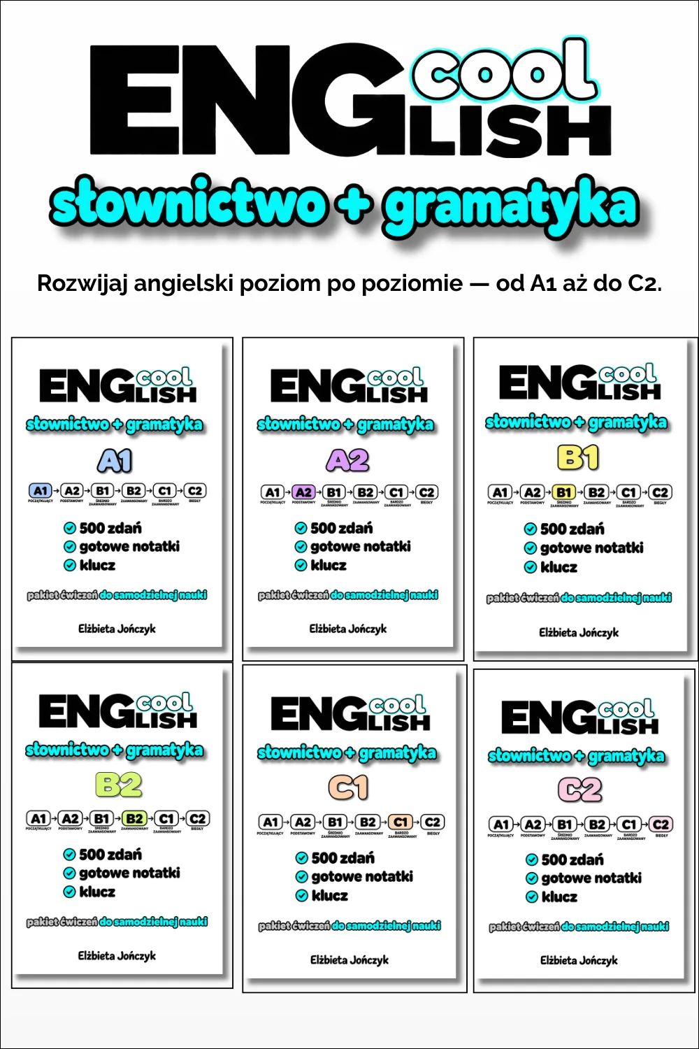 Pakiet ebooków Cool English słownictwo + gramatyka od A1 do C2